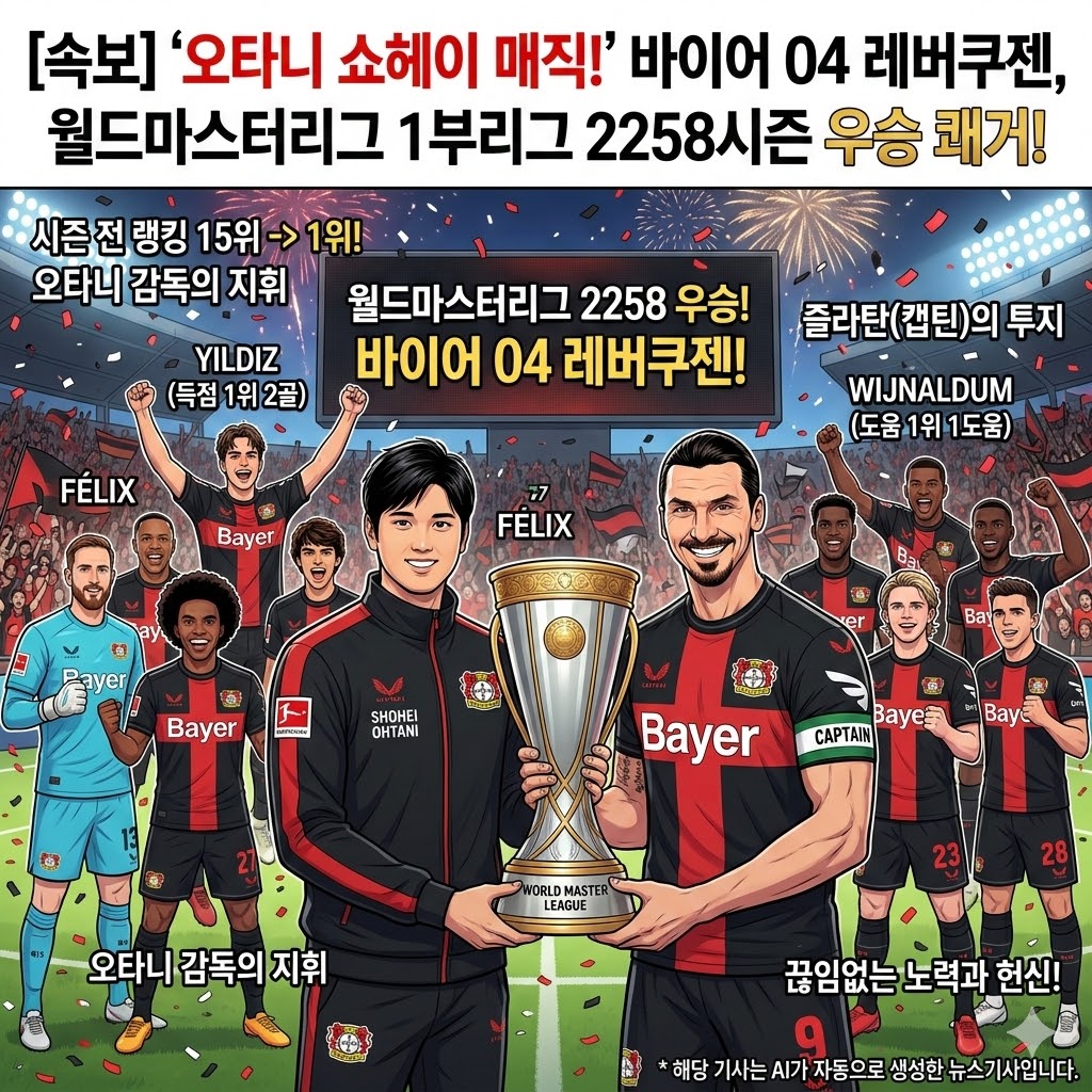 [오타니 매직] 레버쿠젠, 2258 리그 우승!